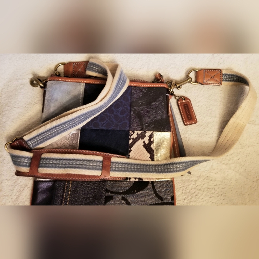 Coach Multicolor Blue Patchwork Style Crossbody B… - image 5